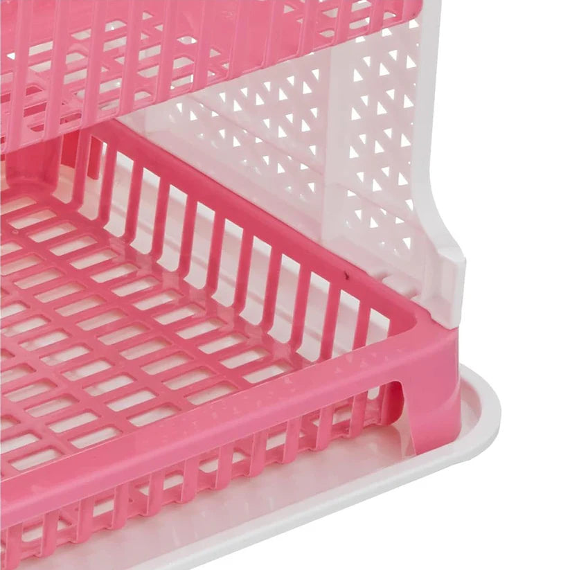 Space-Saving 2-Tier Dish Drying Rack – Stylish Kitchen Organizer with Cutlery & Cup Holders