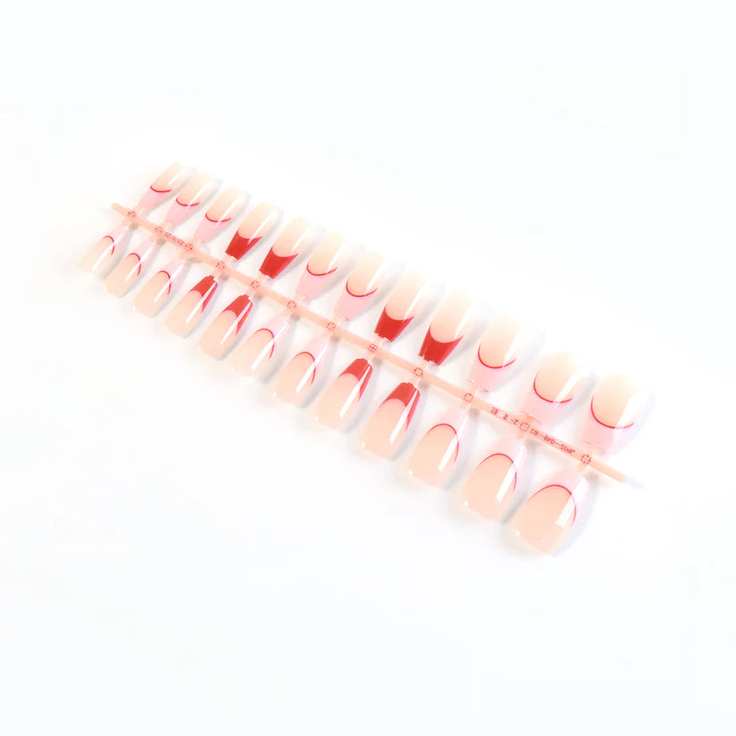 Elegant Nude Glossy Artificial Nail Tips fake nails (24 Pc Set)