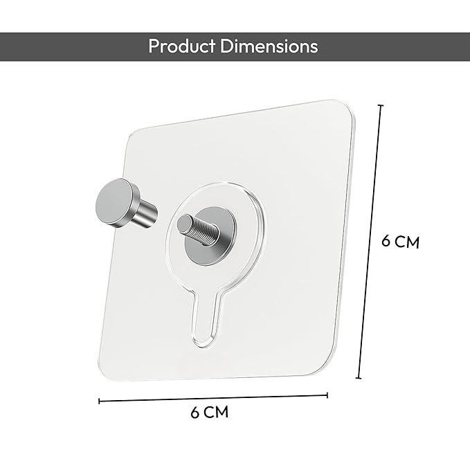 Transparent Photo Frame Wall Hooks (Heavy Duty, Waterproof & Reusable, 10-Pack)