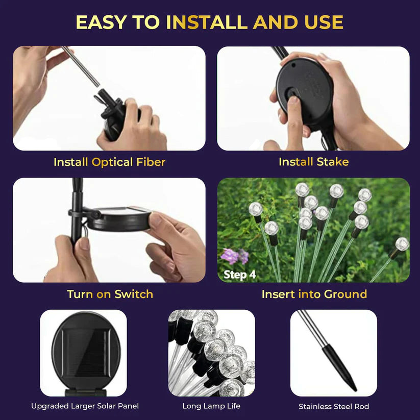Solar LED Fiber Optic Garden Light – Magical Outdoor Decorative Stake Lamp