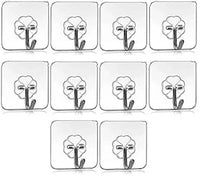 Multi-Purpose Heavy Duty Adhesive Wall Hooks (Reusable & Waterproof, 10-Pack)