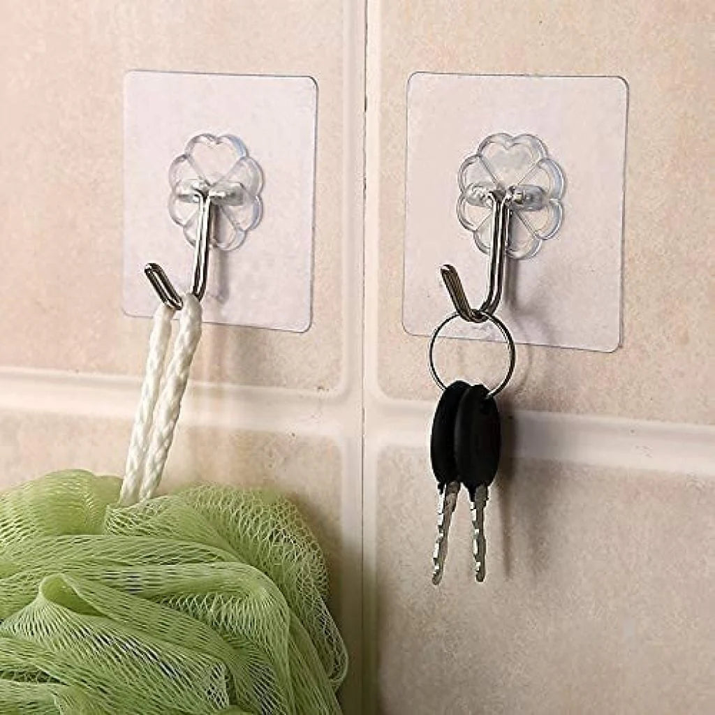 Multi-Purpose Heavy Duty Adhesive Wall Hooks (Reusable & Waterproof, 10-Pack)